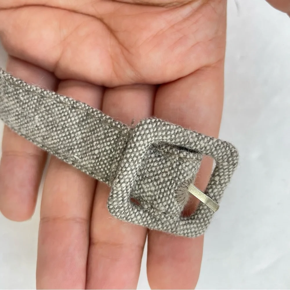 Thin‎ Skinny Brown Taupe Textile Belt